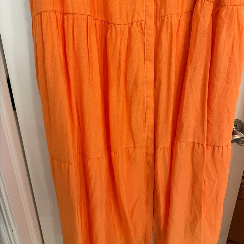 English Factory Orange Tiered Maxi with Ruffle Cap Sleeves - Picture 4 of 6